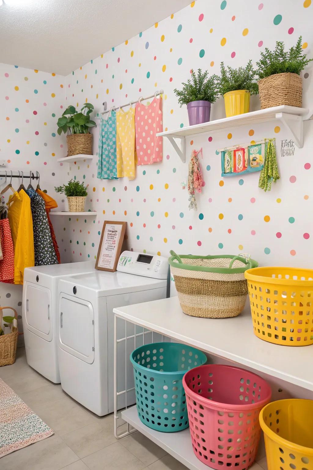 Playful patterns give your laundry room character and joy.