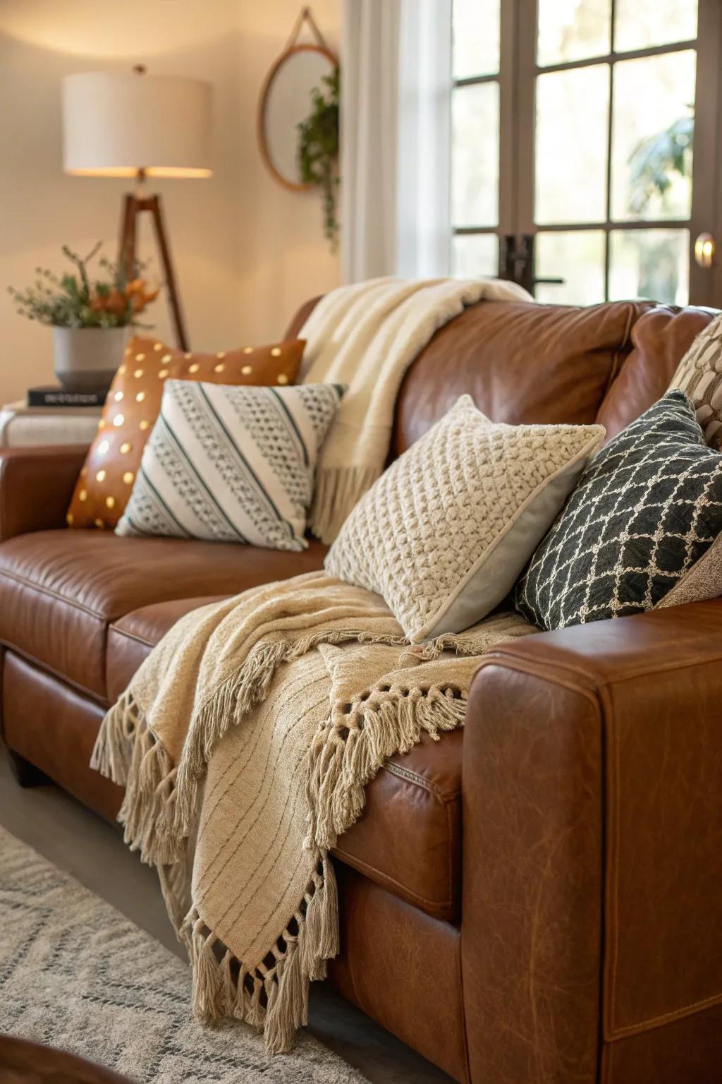 Toss cushions and blankets add layers of comfort and flair.