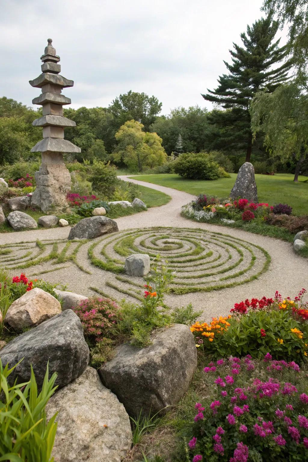 Artistic stone patterns introducing a unique style.