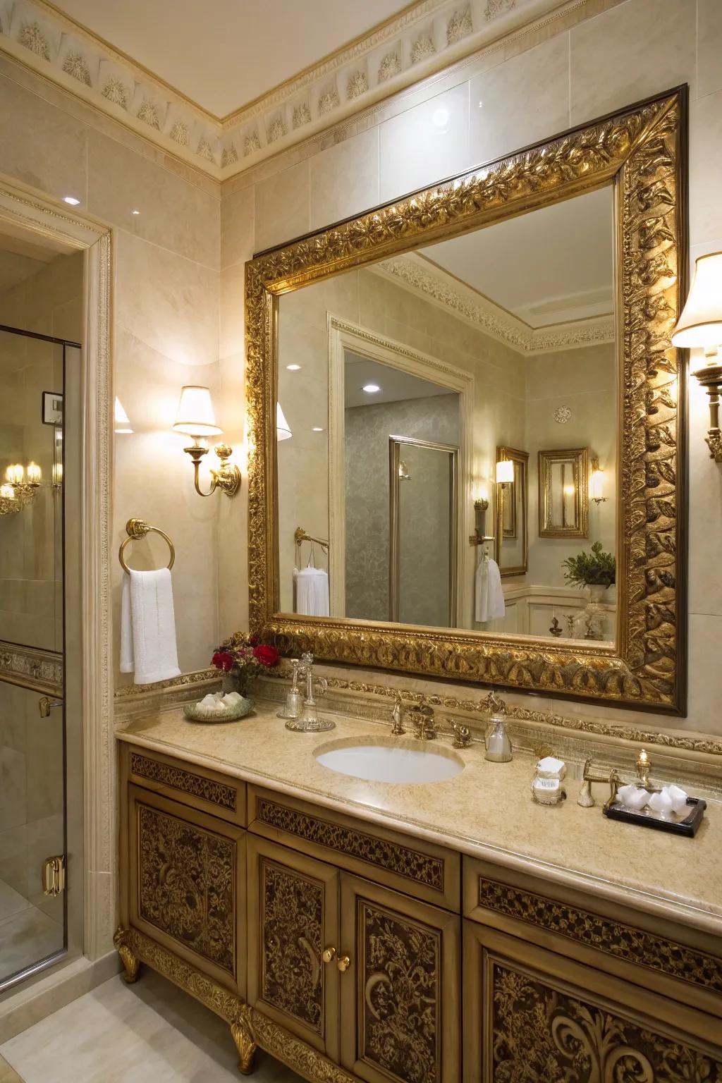 Chic mirrors improve space and introduce luxury.