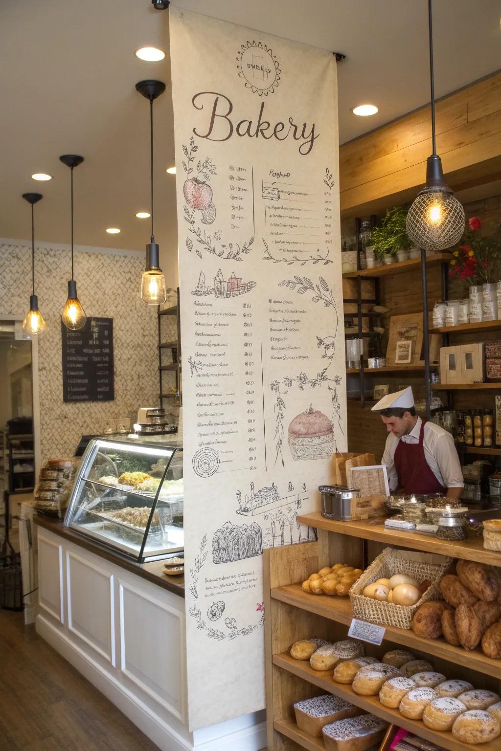 Keep it simple and casual with a paper roll menu.
