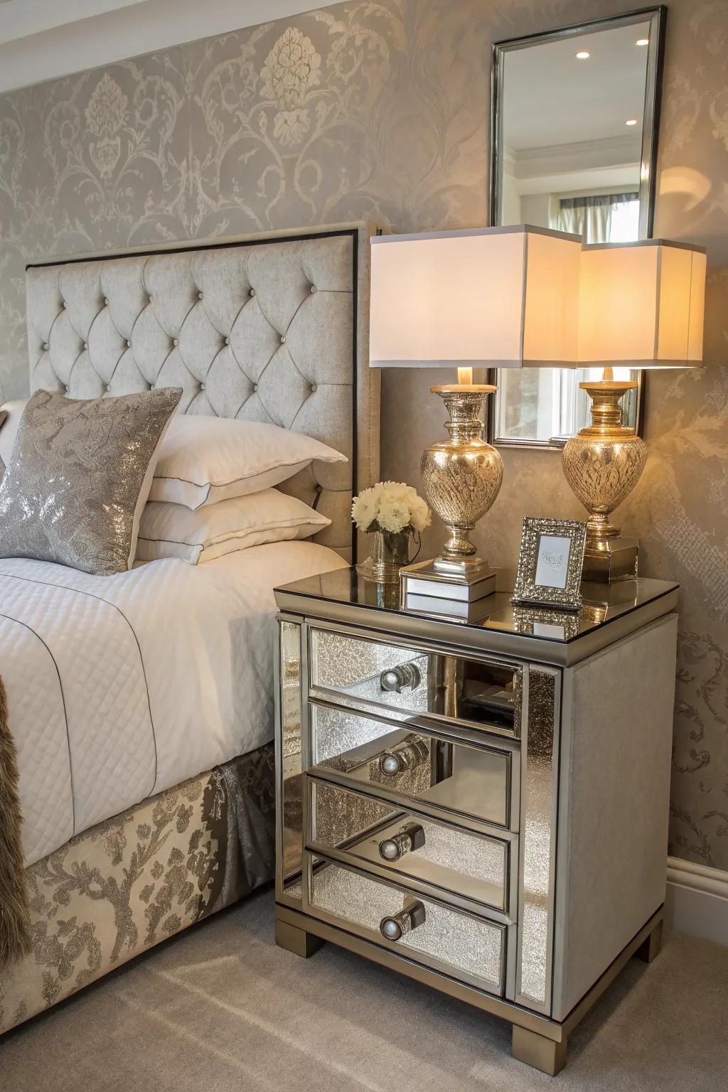 Reflective furniture has the ability to enhance and brighten any space.