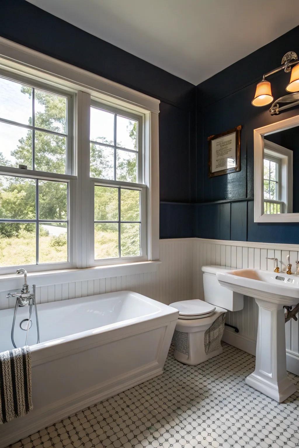 Sunlight brightens and balances deep ocean tones.