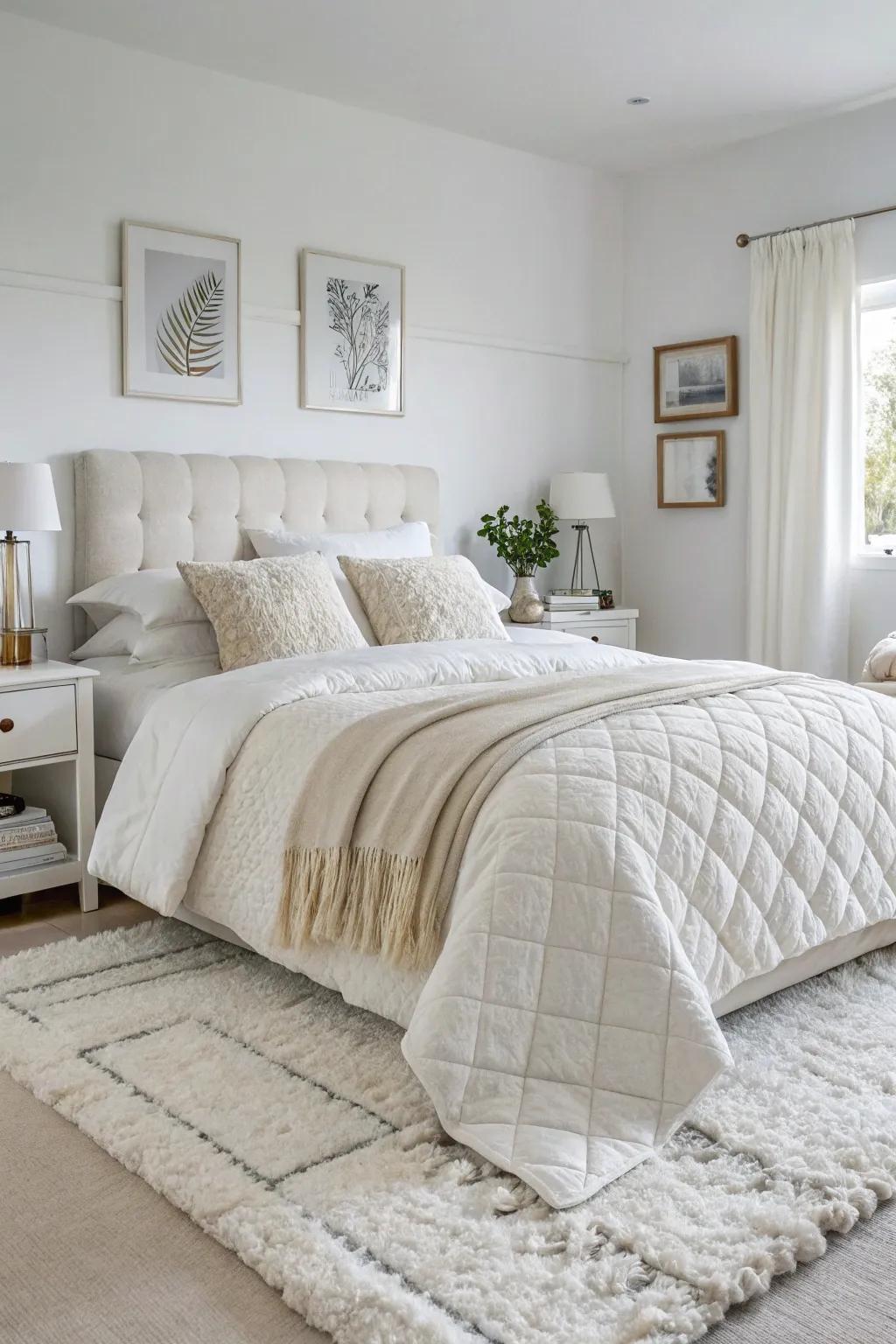 Bedding that feels good makes a room welcoming.