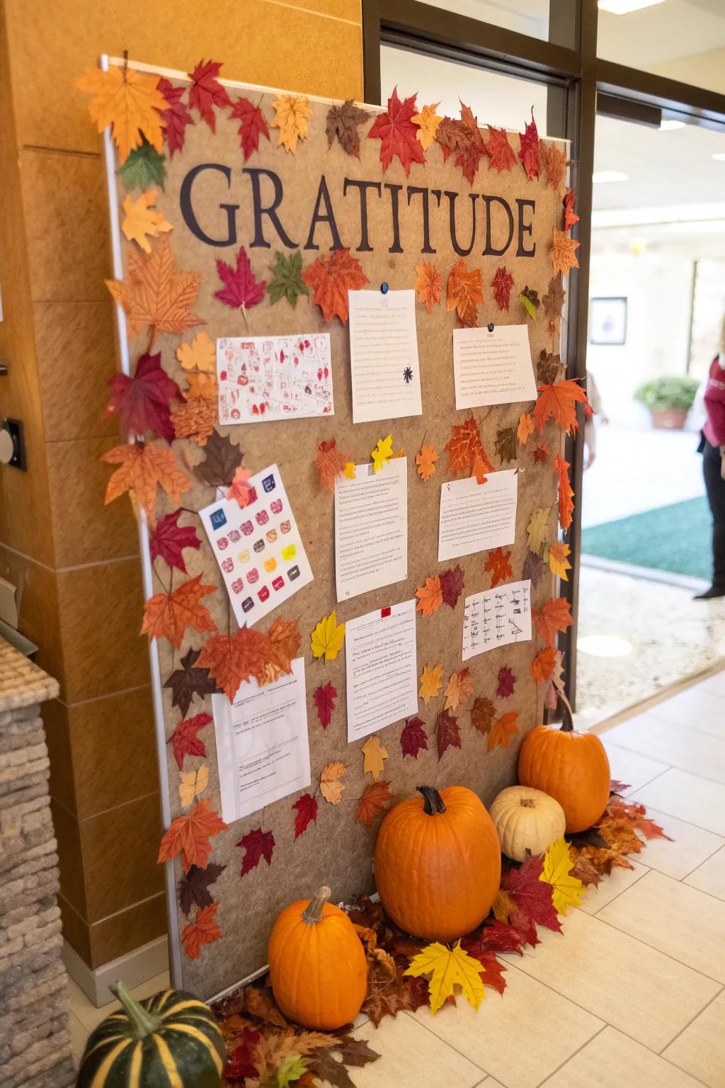 An 'Mindset of Appreciation' bulletin board.