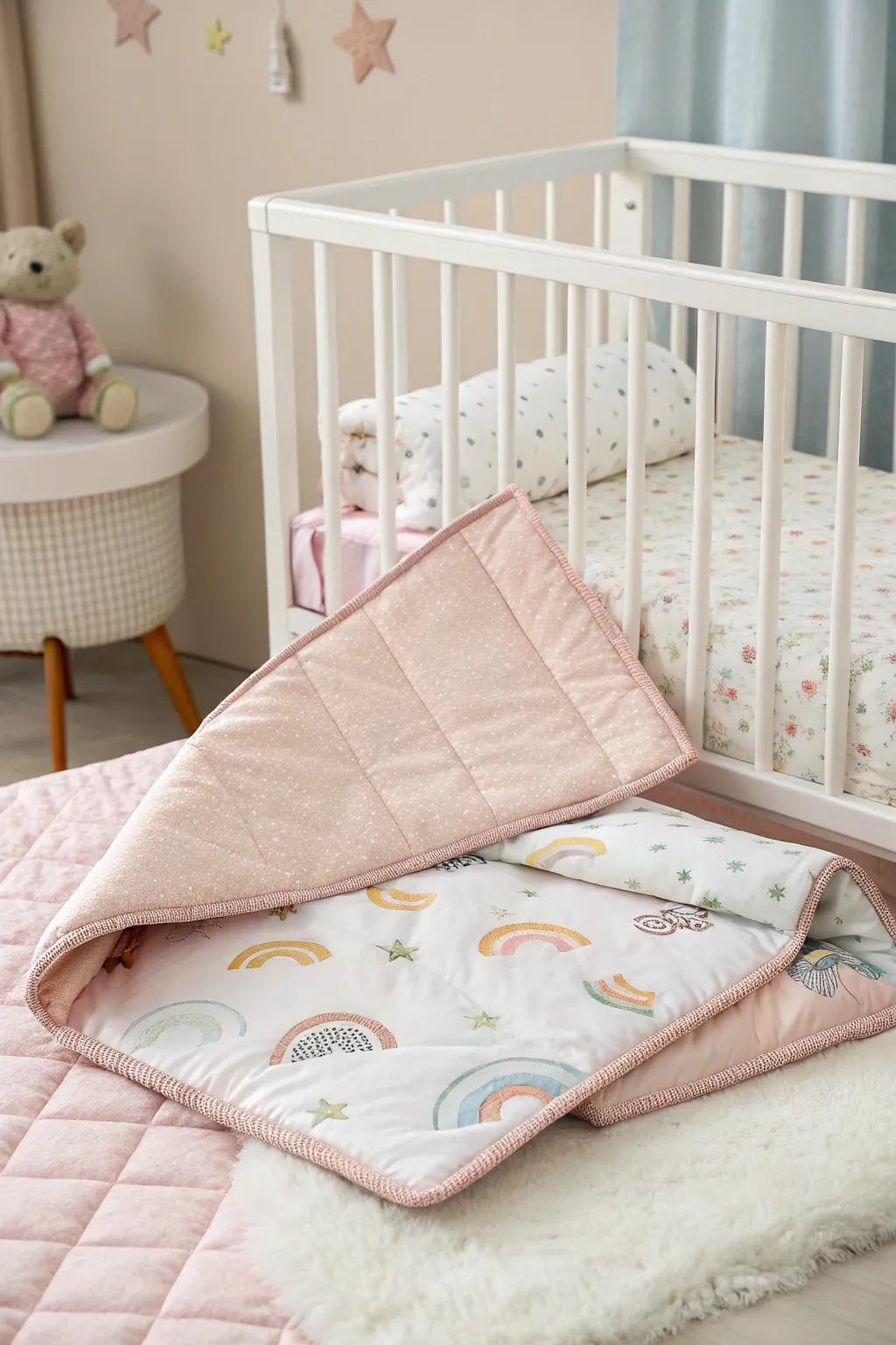 Comfortable fabrics craft a snug haven for your little one.
