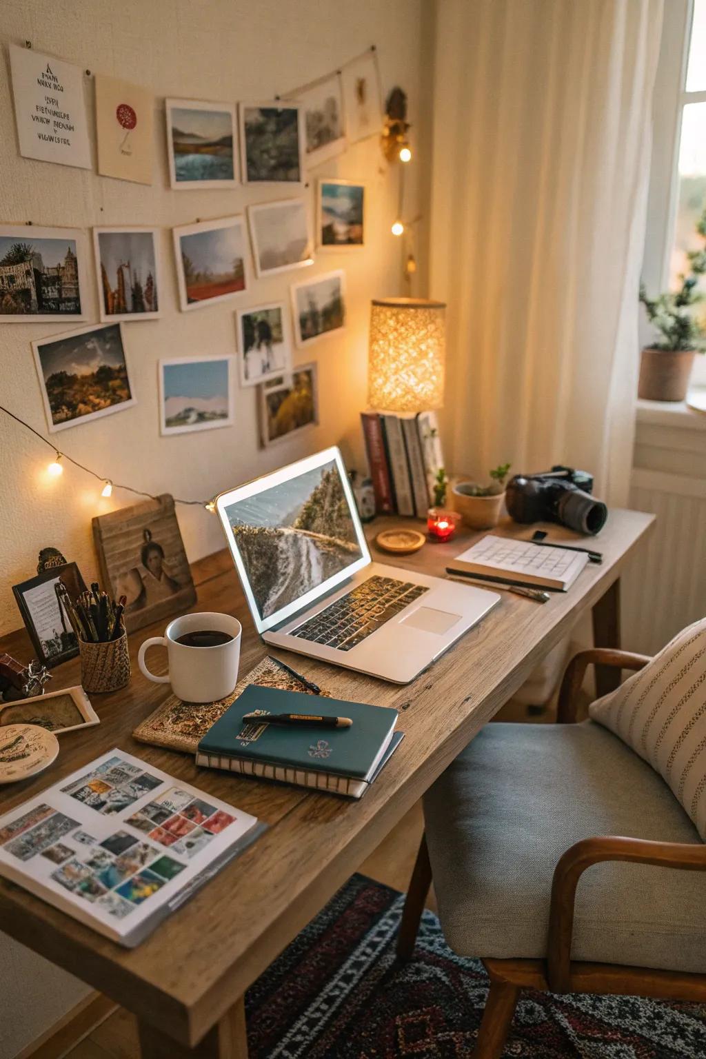 Make your office retreat genuinely yours with personal decorations.