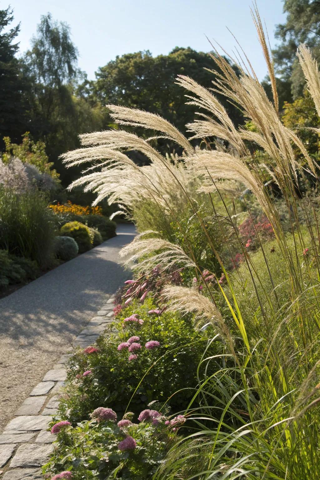 Tall grasses make sensational central focuses in the garden.