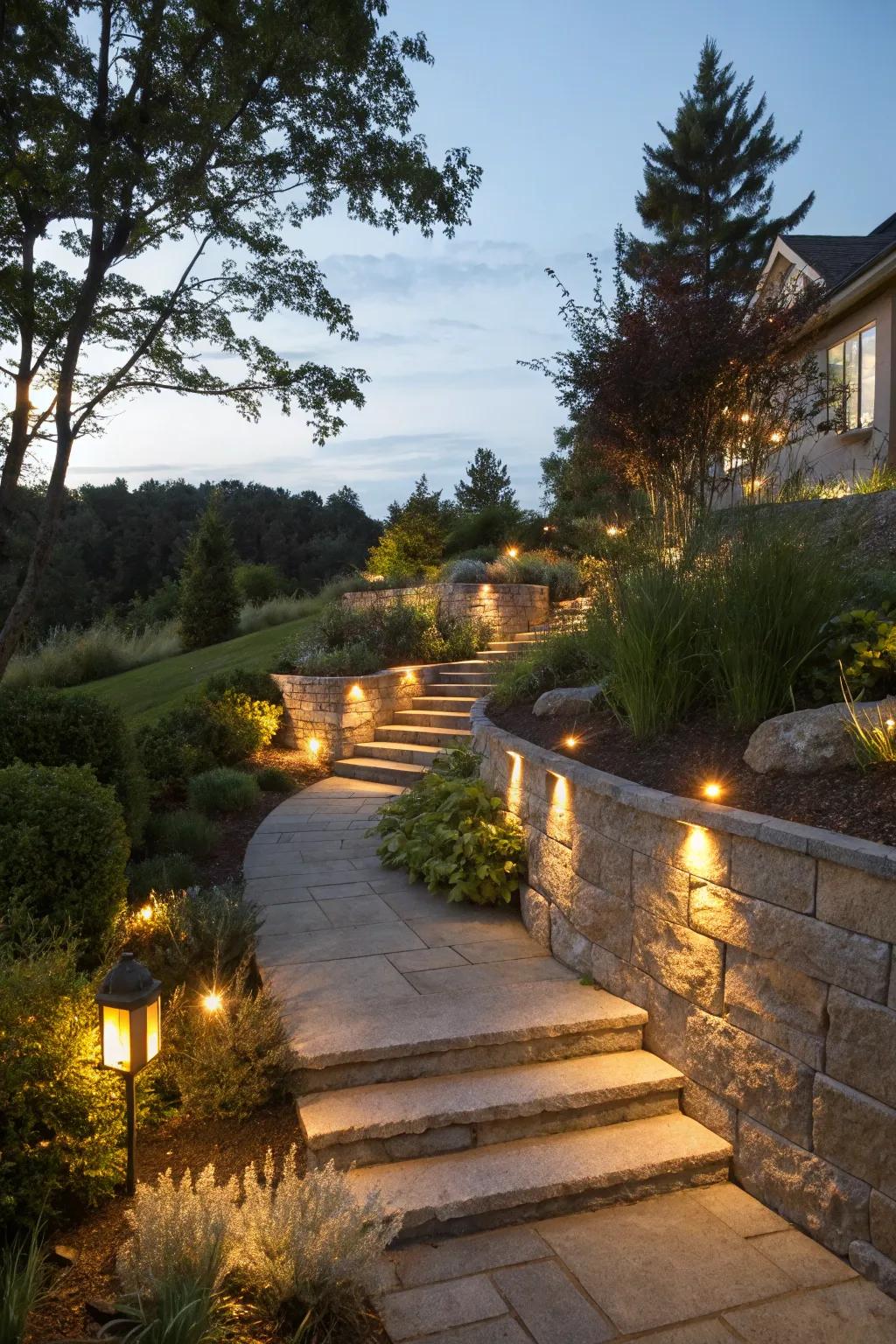 Walkway and staircase illumination for safety and flair.