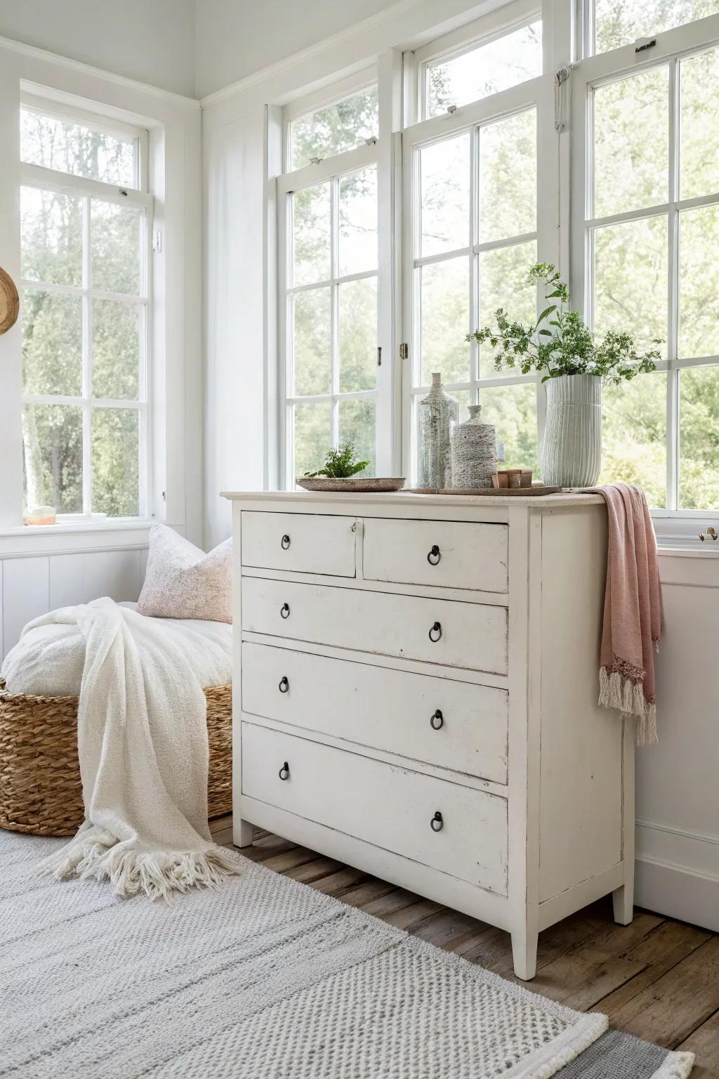 White furnishings can fashion a serene and spacious vibe.