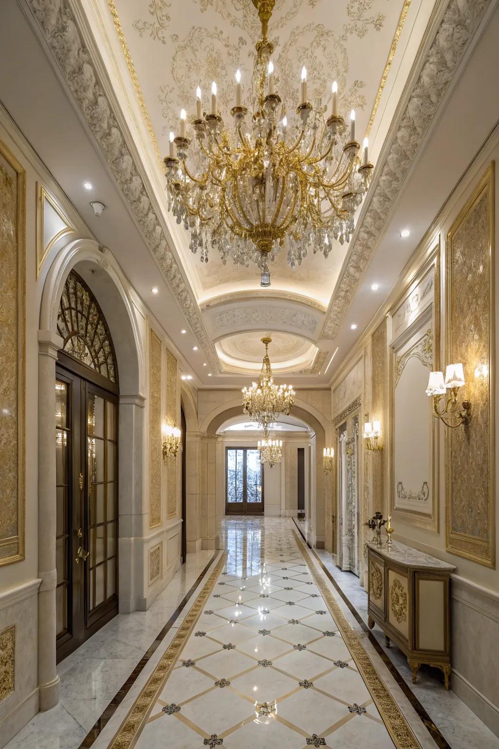 Illumination devices magnificently accentuate panel ceilings.