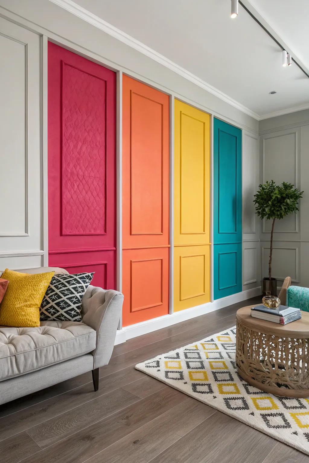 Interior featuring brightly colored panels for a bold statement.