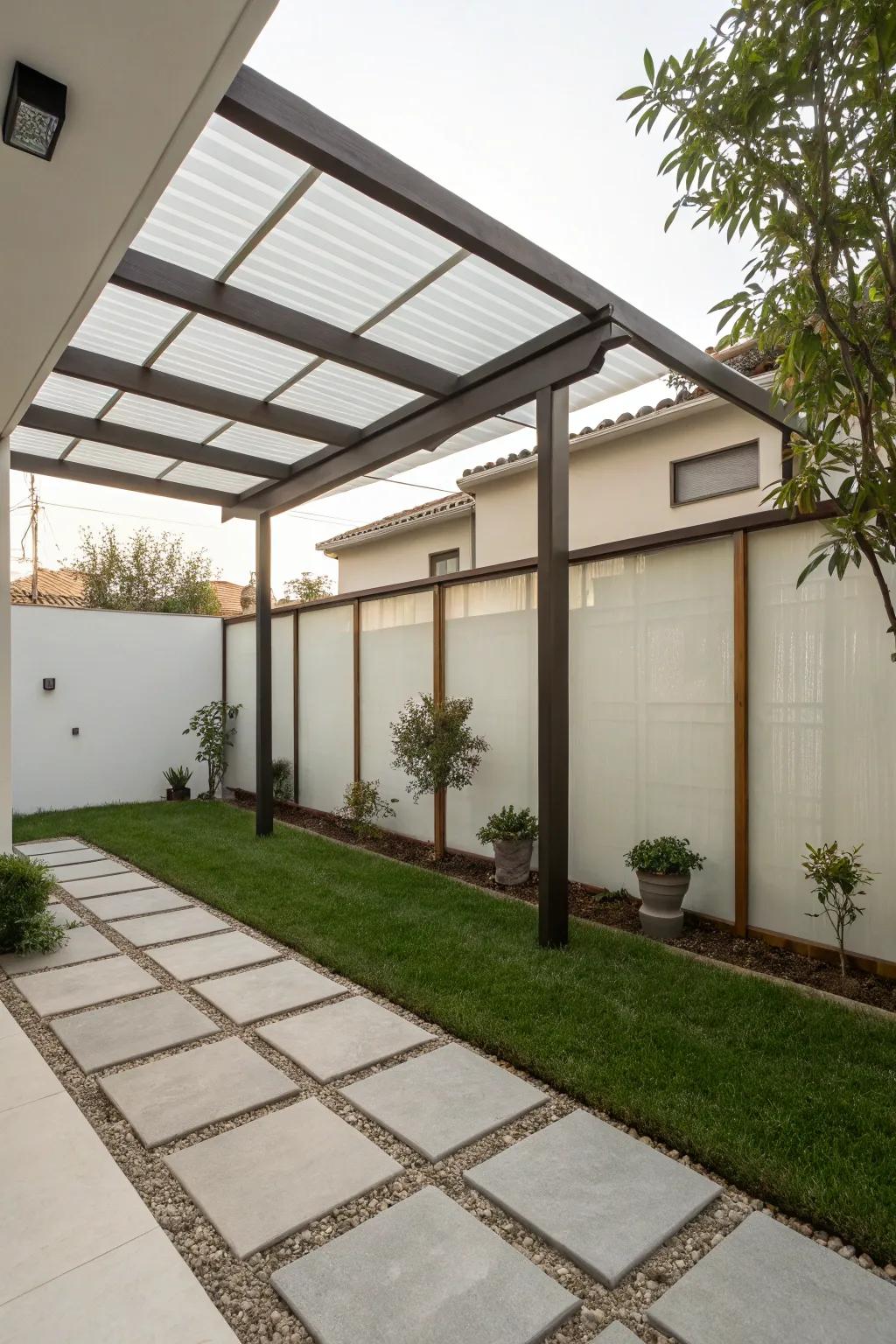 Obscured glass dividers present solitude with a modern flourish.
