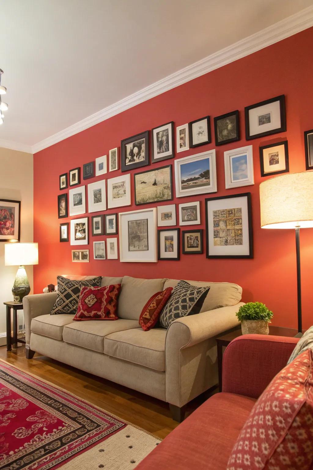 A striking accent wall grabs attention and generates conversation.