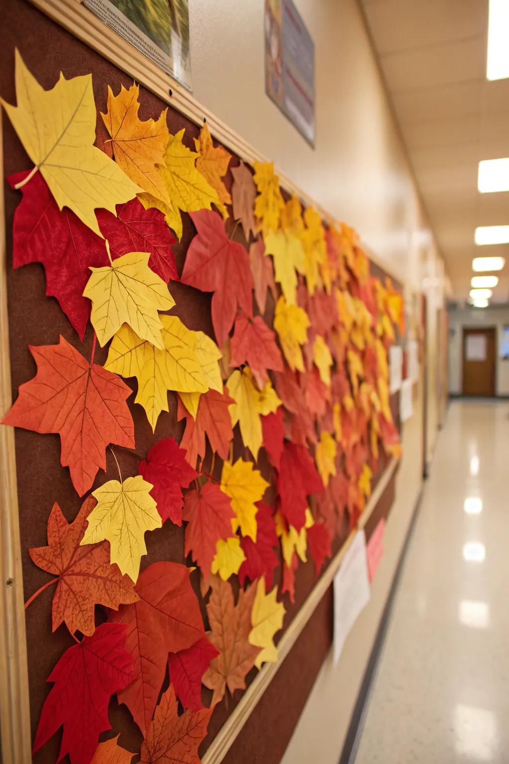 A kaleidoscopic fall display board drawing inspiration from the spirited tinctures of autumn leaves.