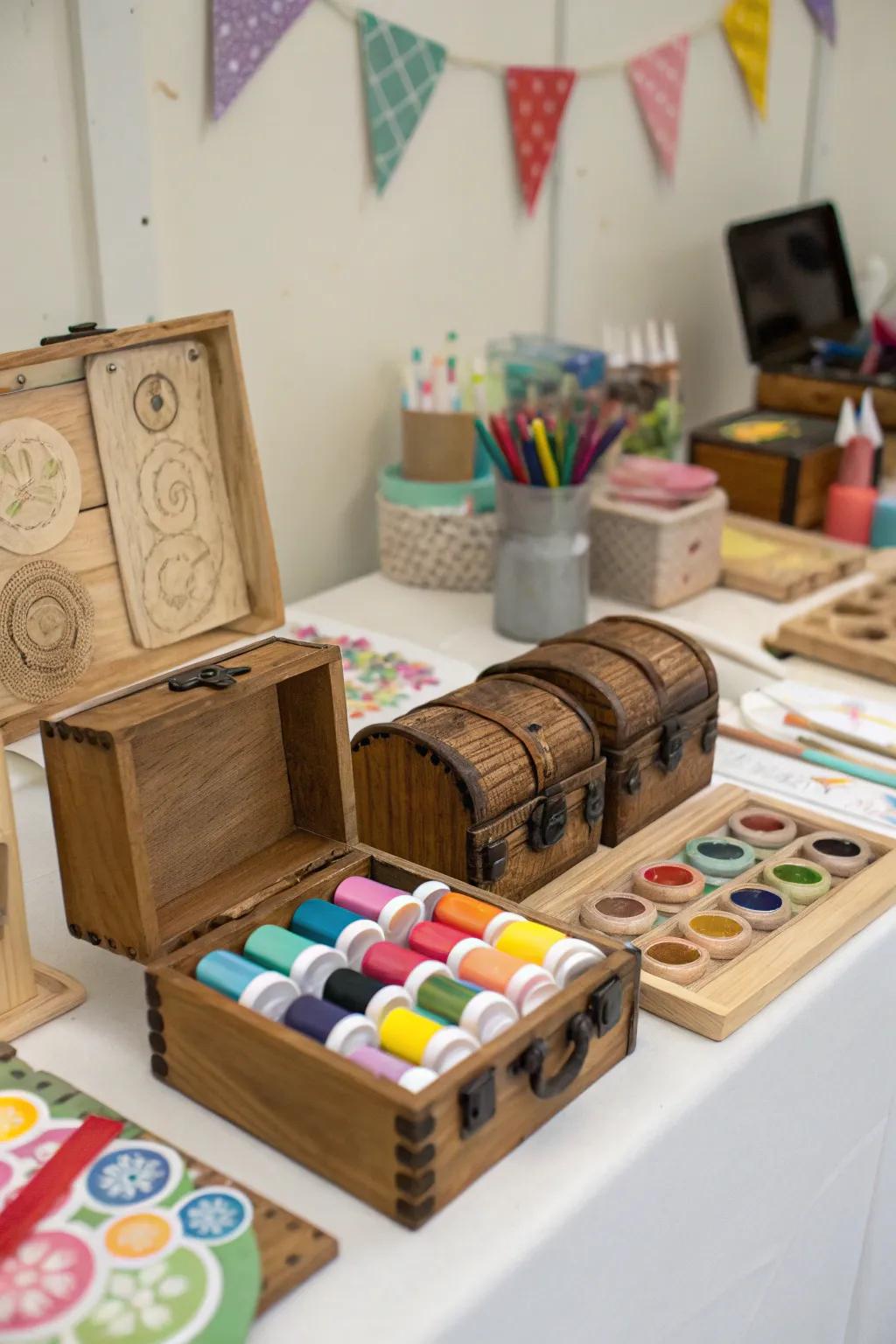 Make your own treasure coffers for a personal pirate accent.