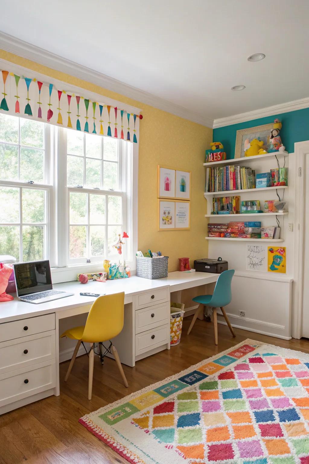 Upbeat shades for an attractive space.
