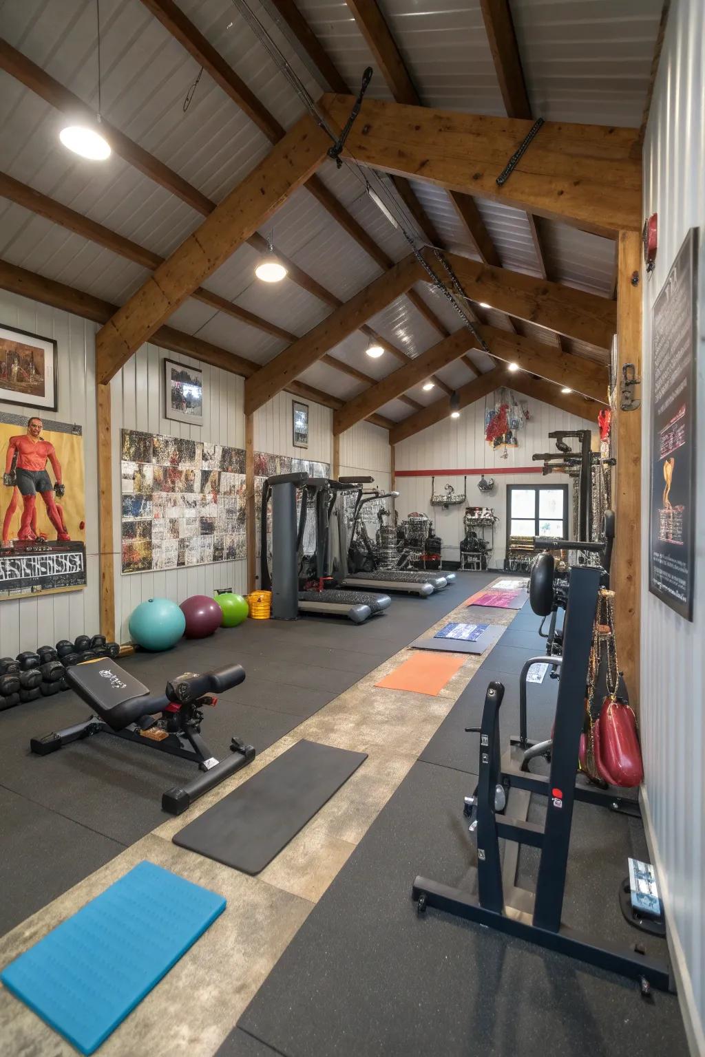 Keep in shape and live a healthy life using your pole barn gym.
