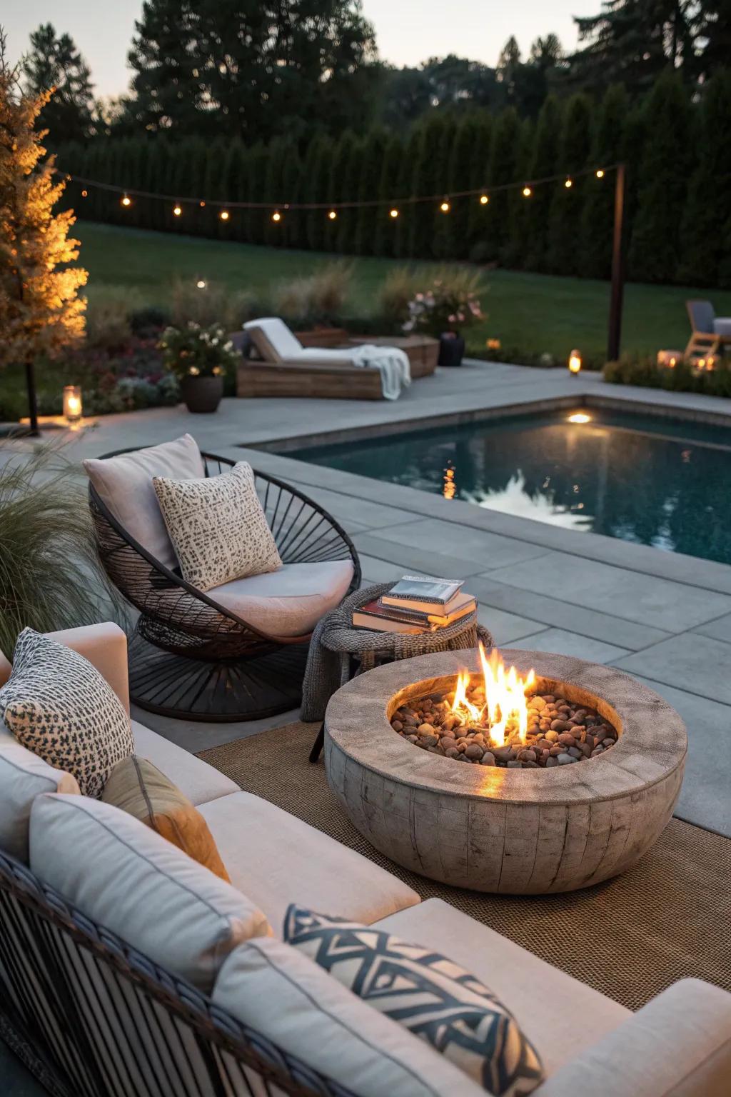 Heat up your evenings with a trendy fire pit.