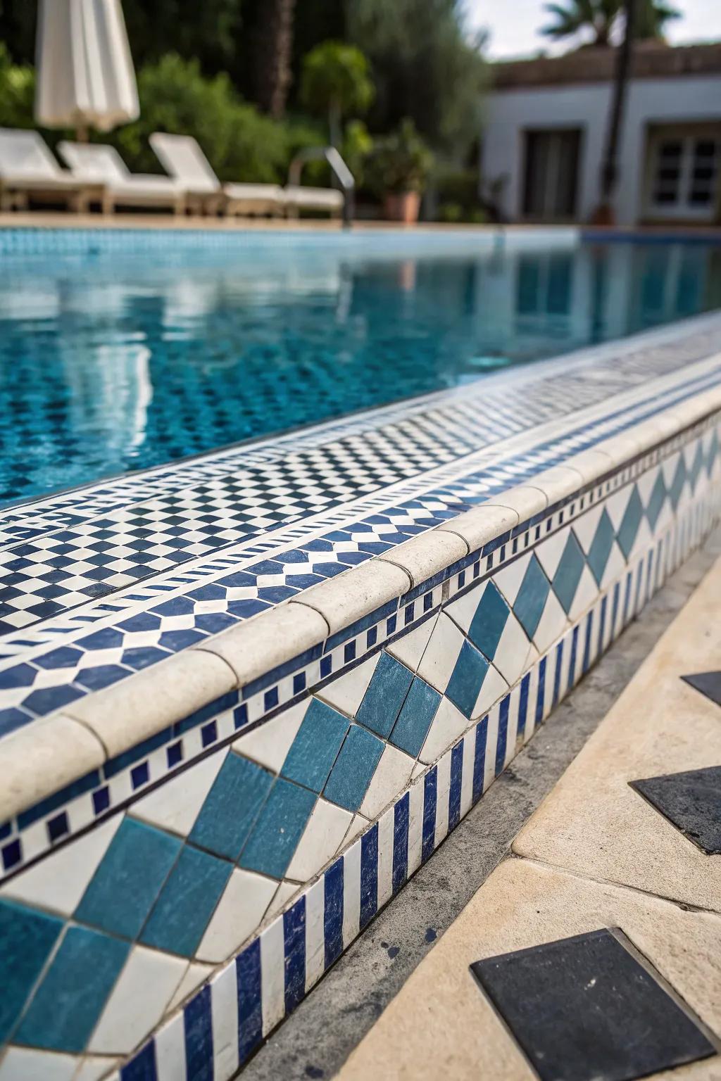 Contrasting patterns such as stripes and checkers inject visual intrigue.