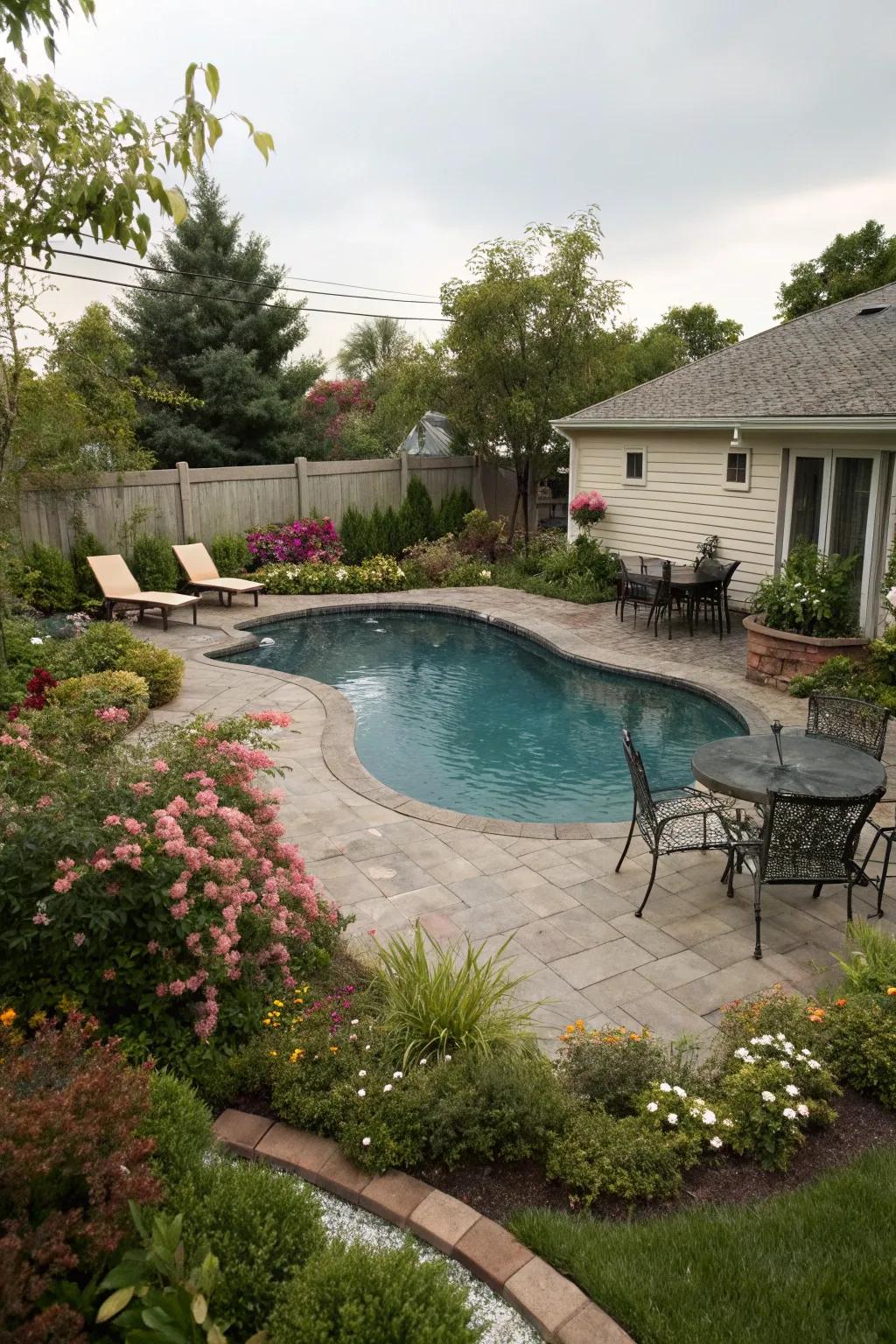Distinct pool shapes can maximize space and enrich visual interest.