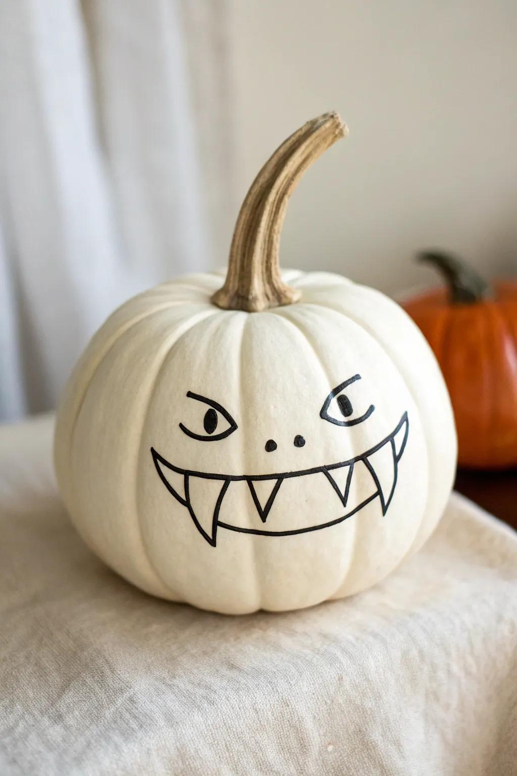 Embrace the spooky season with Scandinavian sophistication—a pumpkin with a bite!