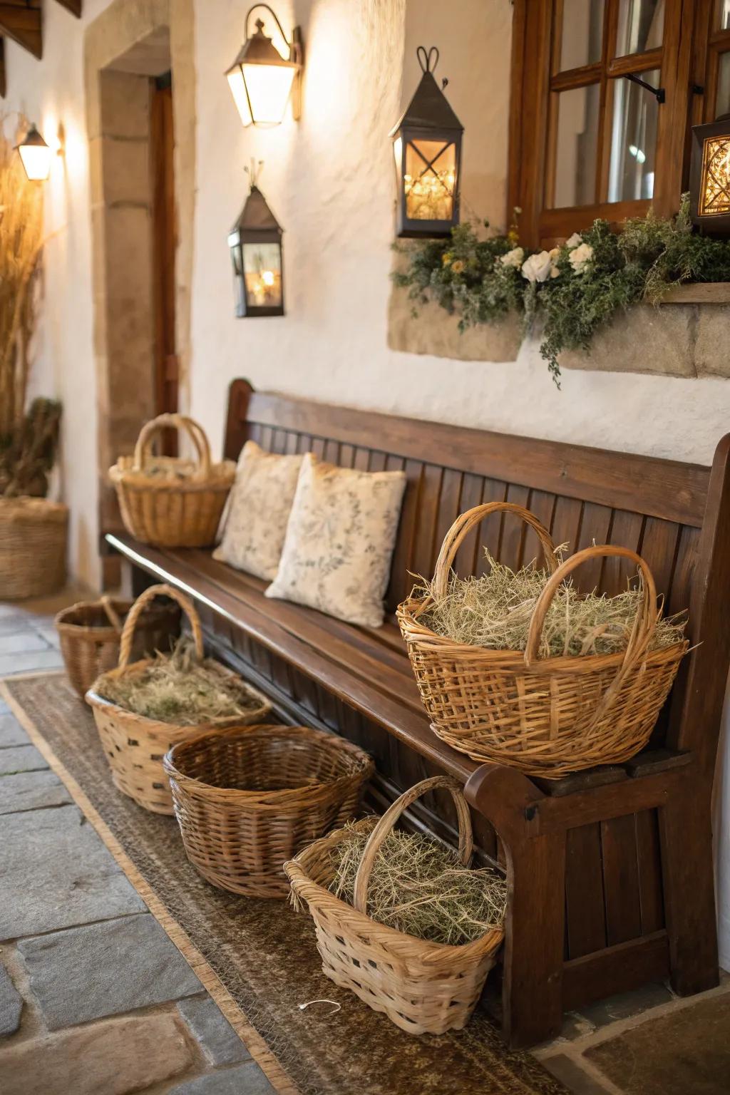 Under-bench space keeps chow hidden but easy to get to.