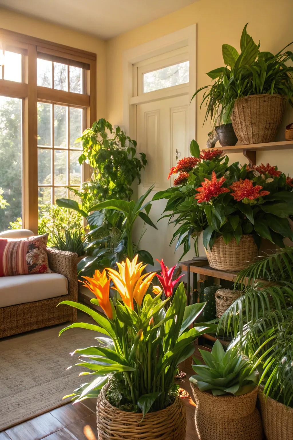 Incorporate radiant floral accents for a pop of color.