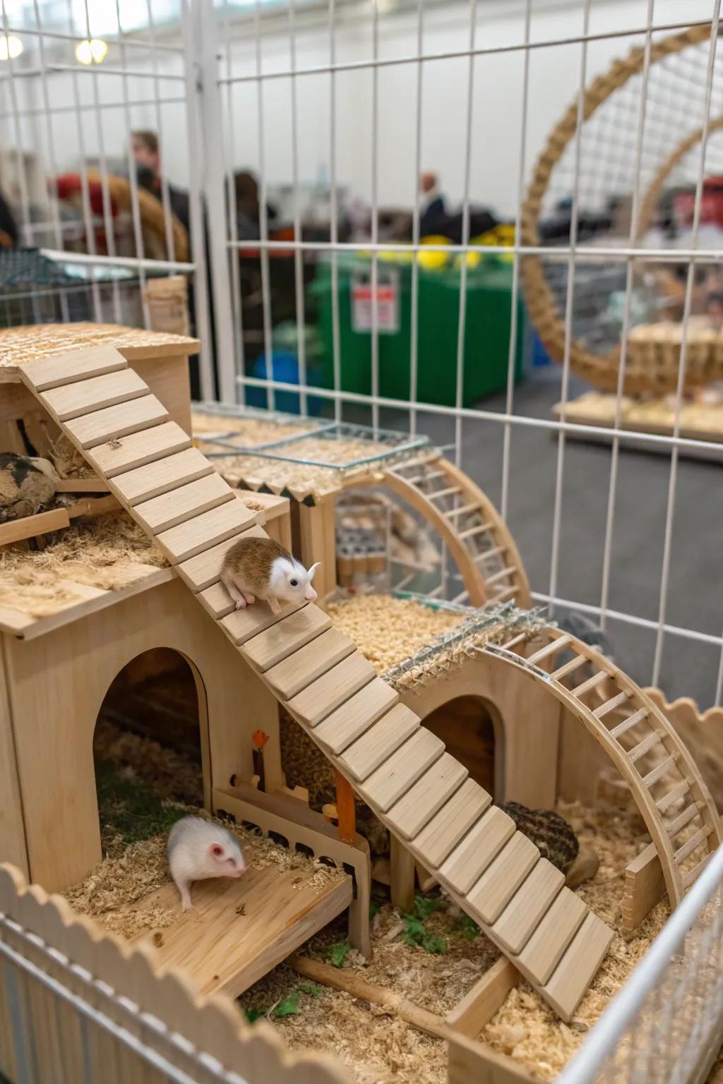 Pathways and bridges create a thrilling playground for rats.