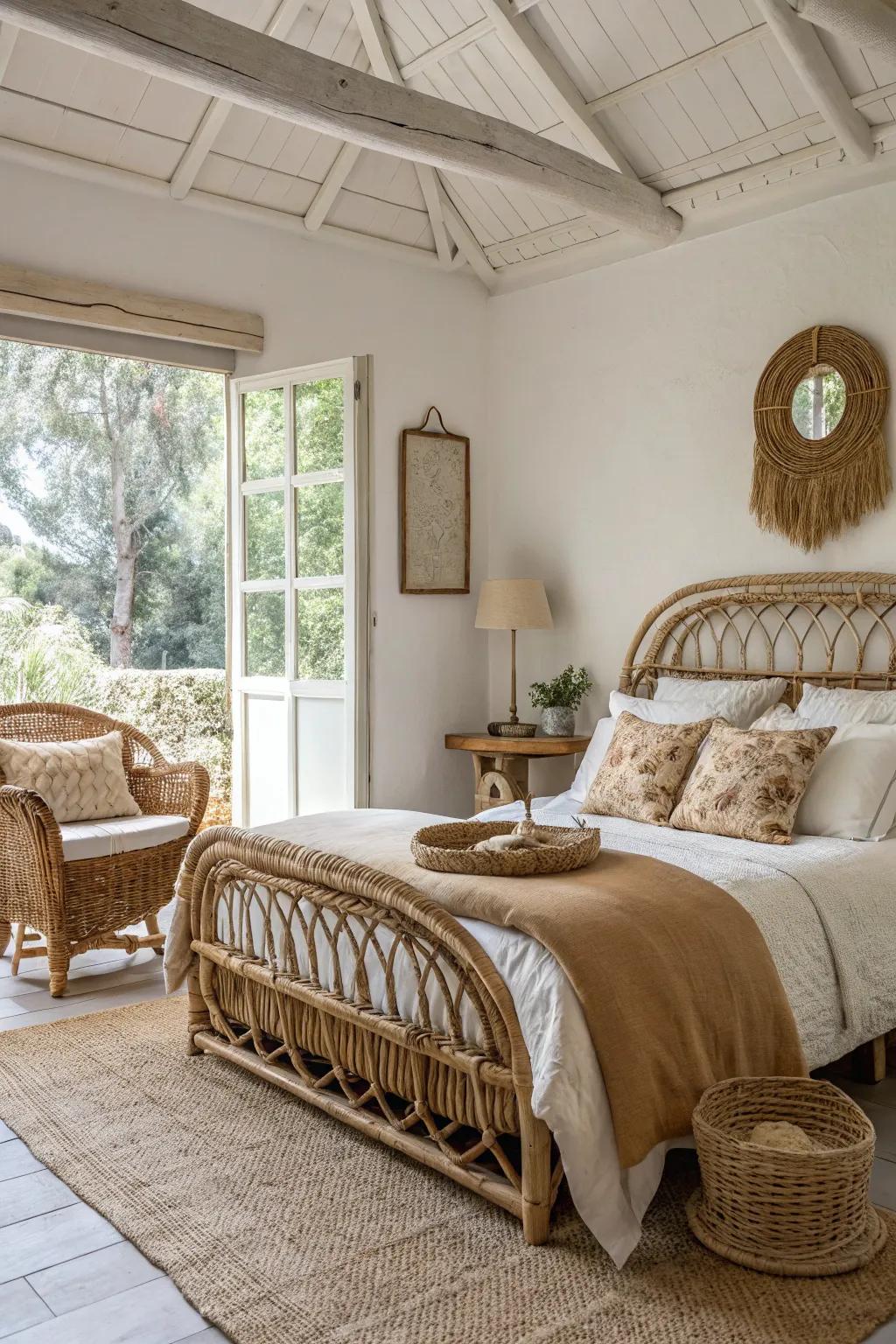 Natural colors complement the organic look of rattan.