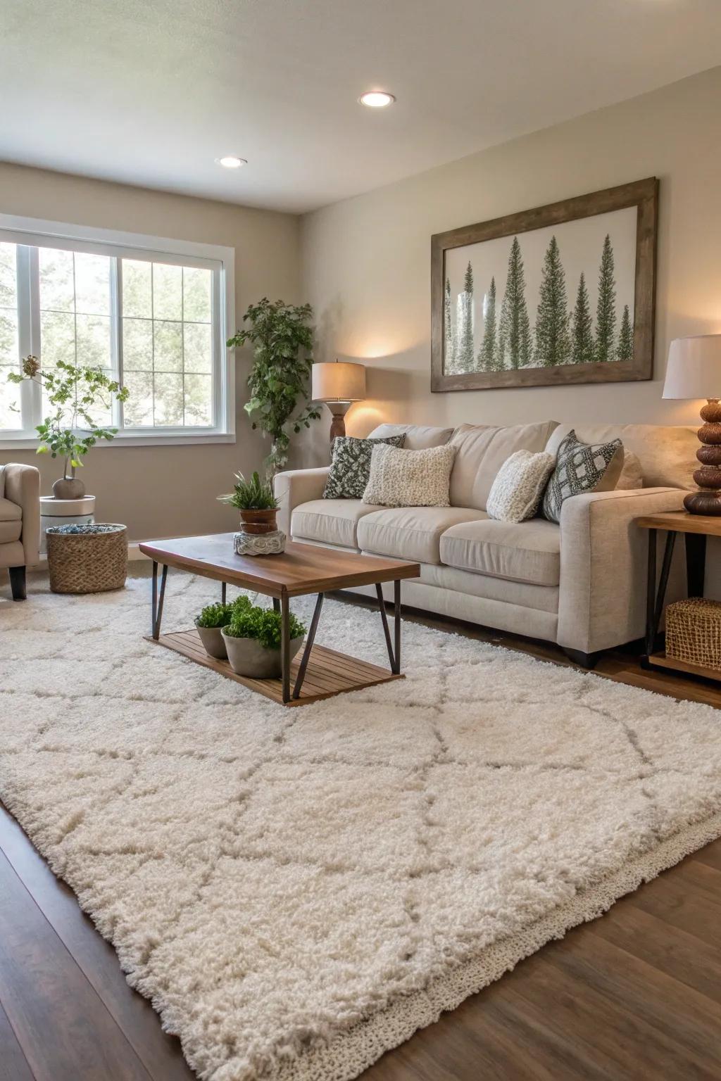 Designate and warm your area with a fashionable carpet.
