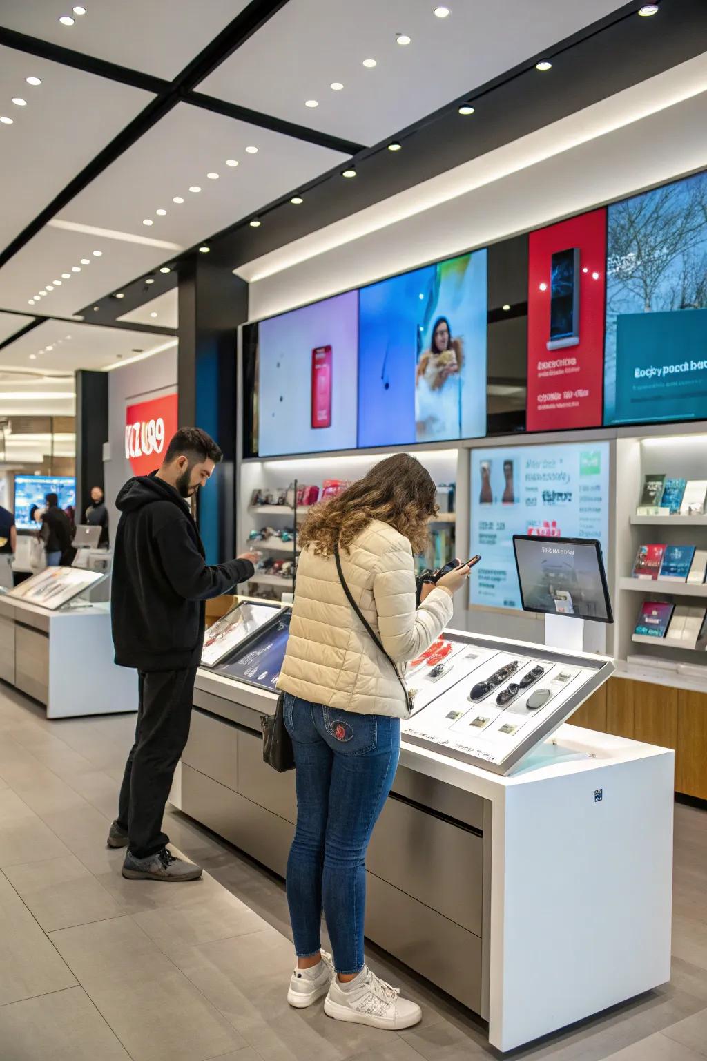 Interactive displays encourage shoppers to engage and explore.