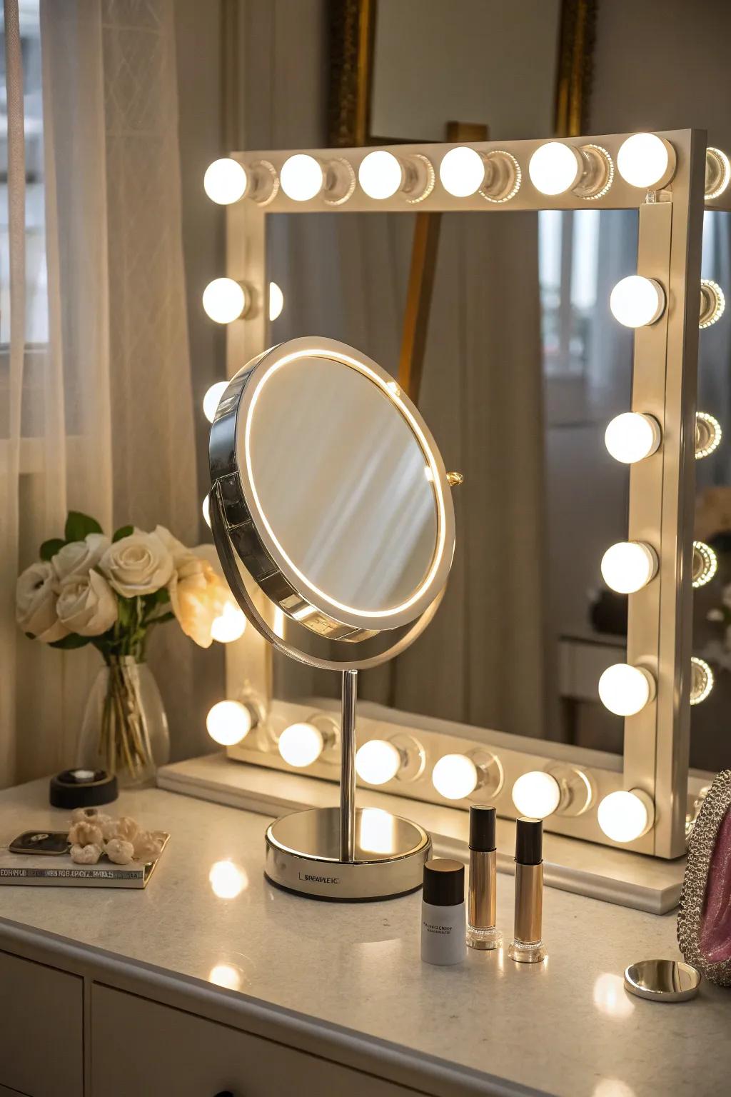 With LED lighting, bring Hollywood glitz to your vanity.