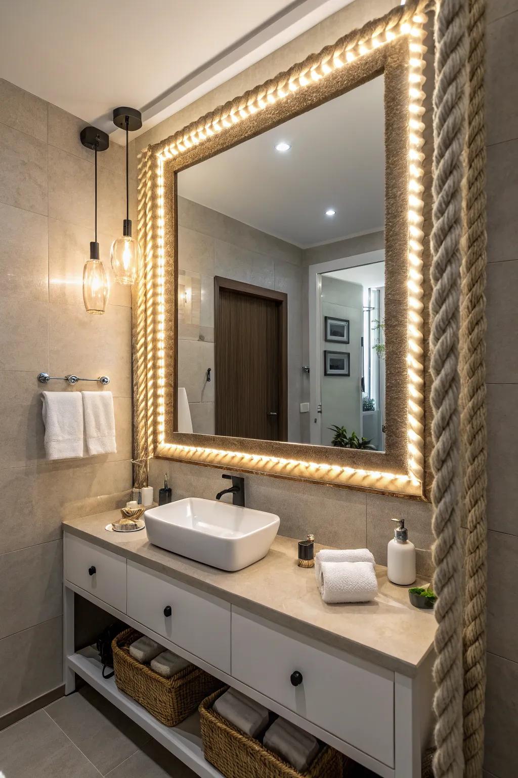 Frame your mirrors with radiant strands for a glamorous look.