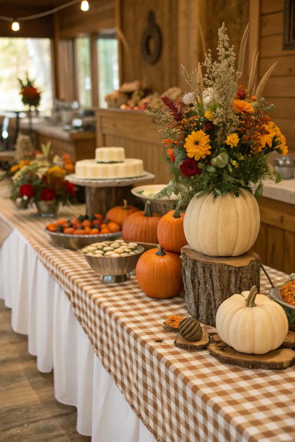 The country sideboard gains another degree of appeal thanks to seasonal design.