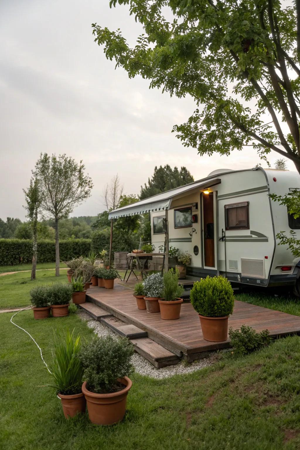 Potted foliage brings vitality and color to your outdoor space.