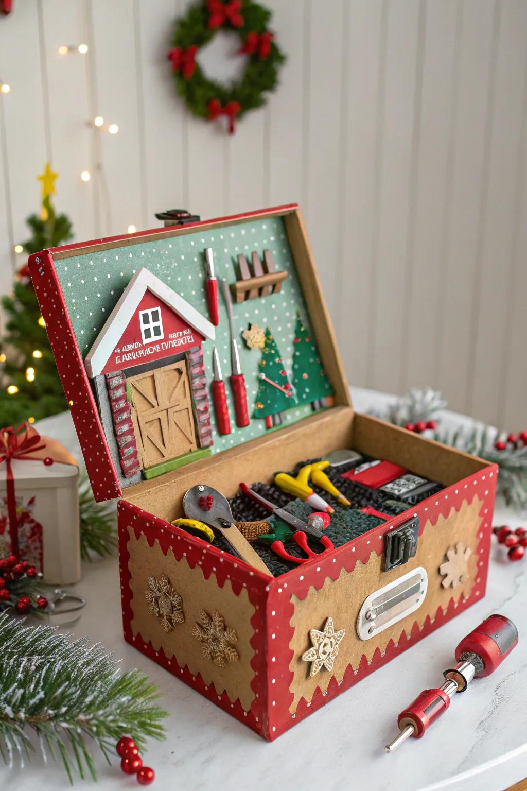 Bring Santa's workshop to existence using an inventive present container.