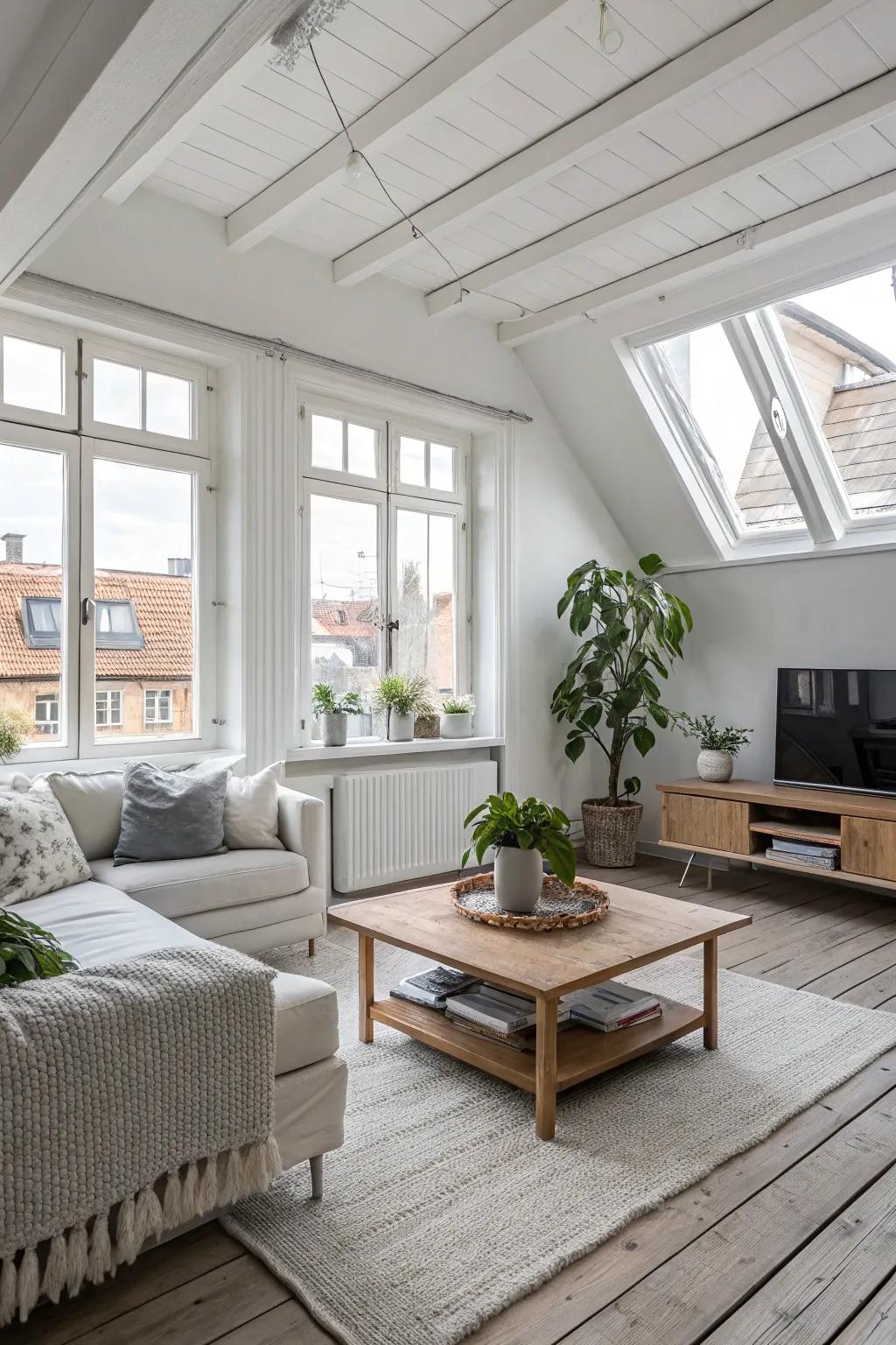 Open spaces invite calm to this Scandinavian interior.