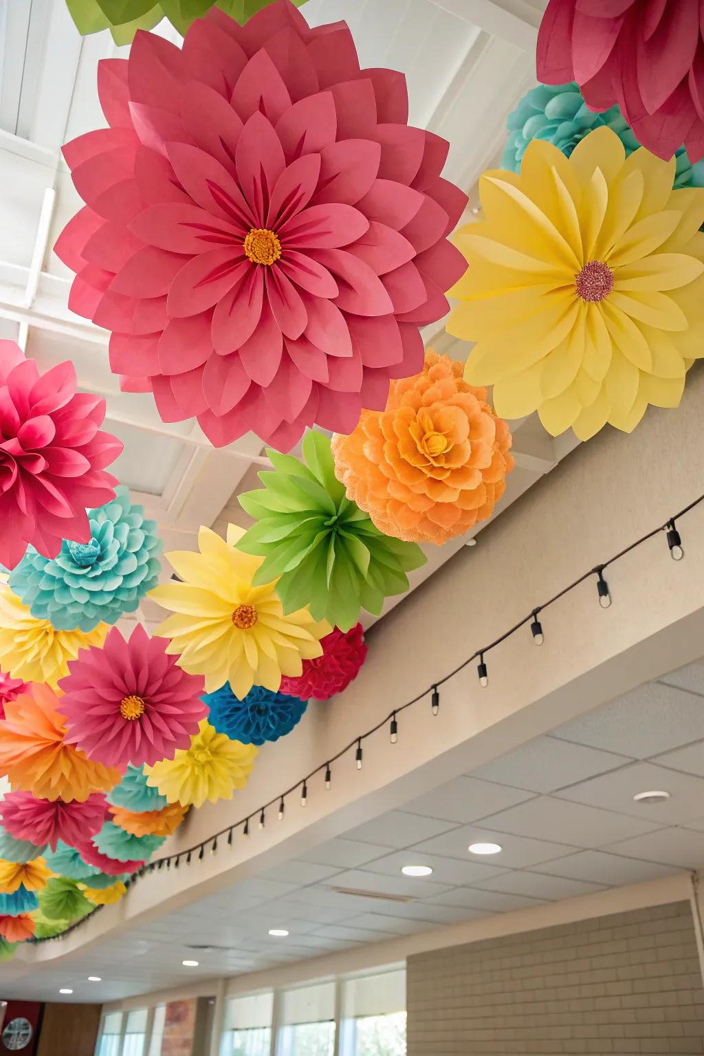 An eccentric expanse above embellished with cellulose blossoms.