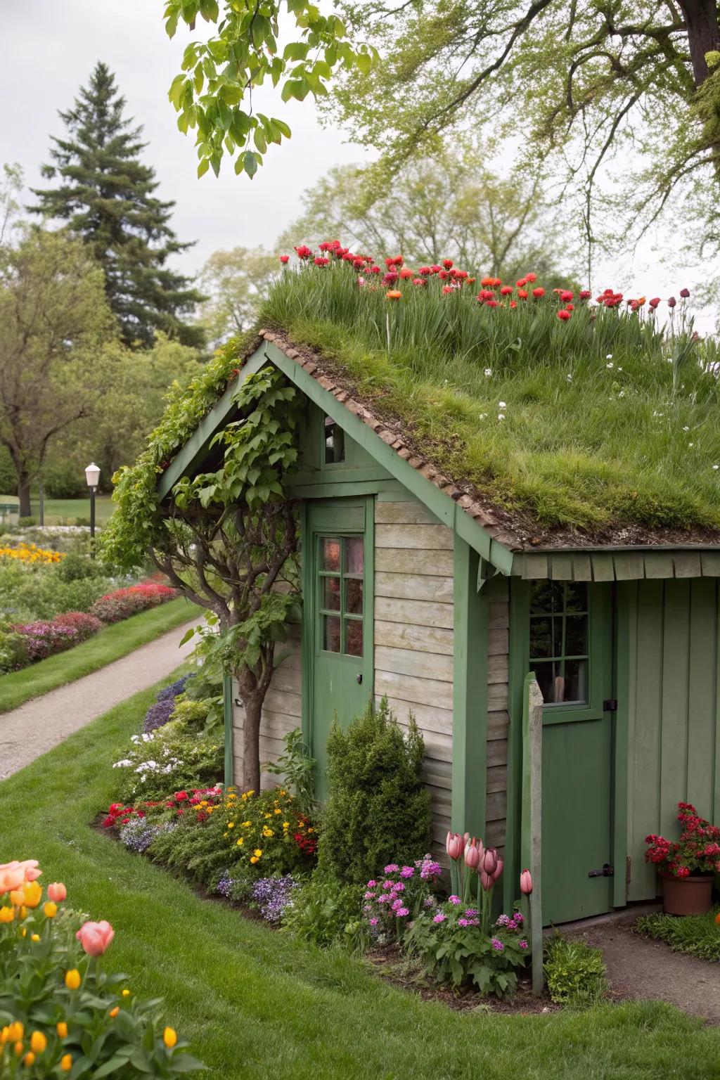 A vibrant living roof that supports local wildlife.