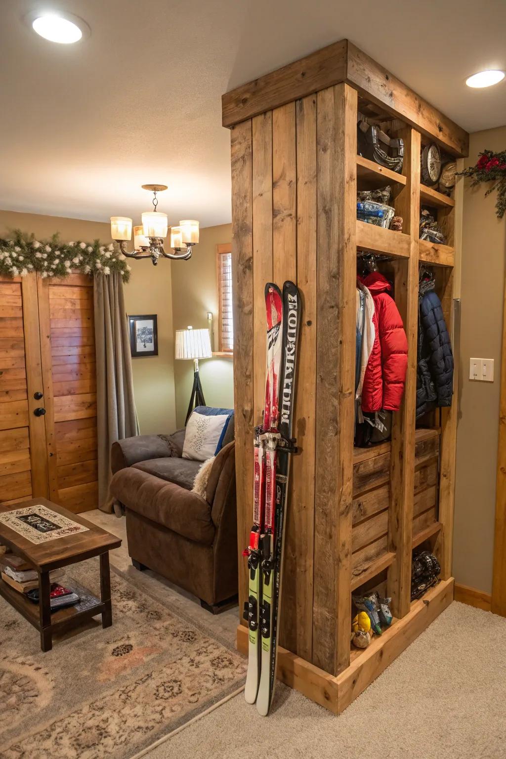 Aesthetic integration allows ski storage to beautifully match your home decor.