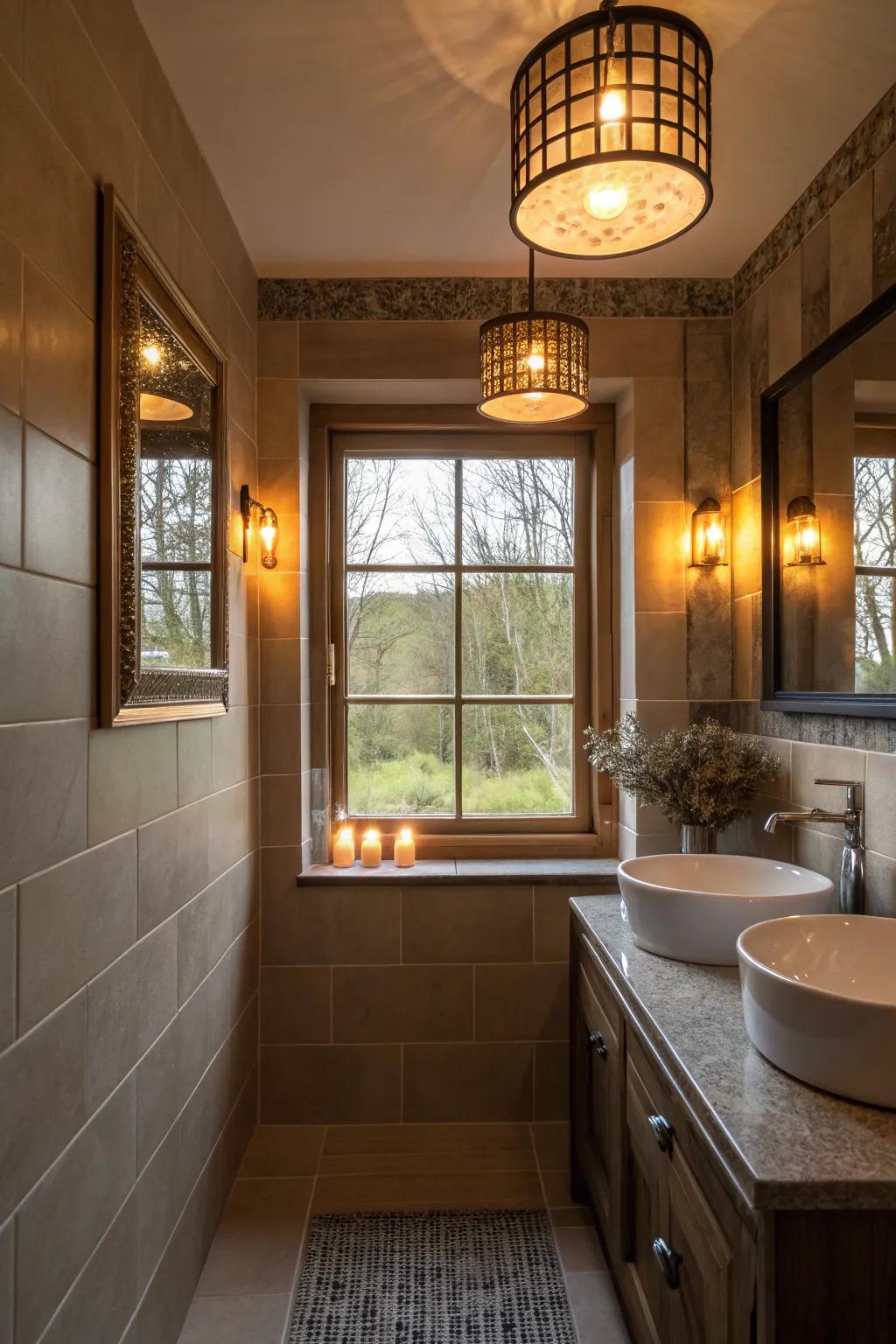 Lighting can enhance the window's natural glow.