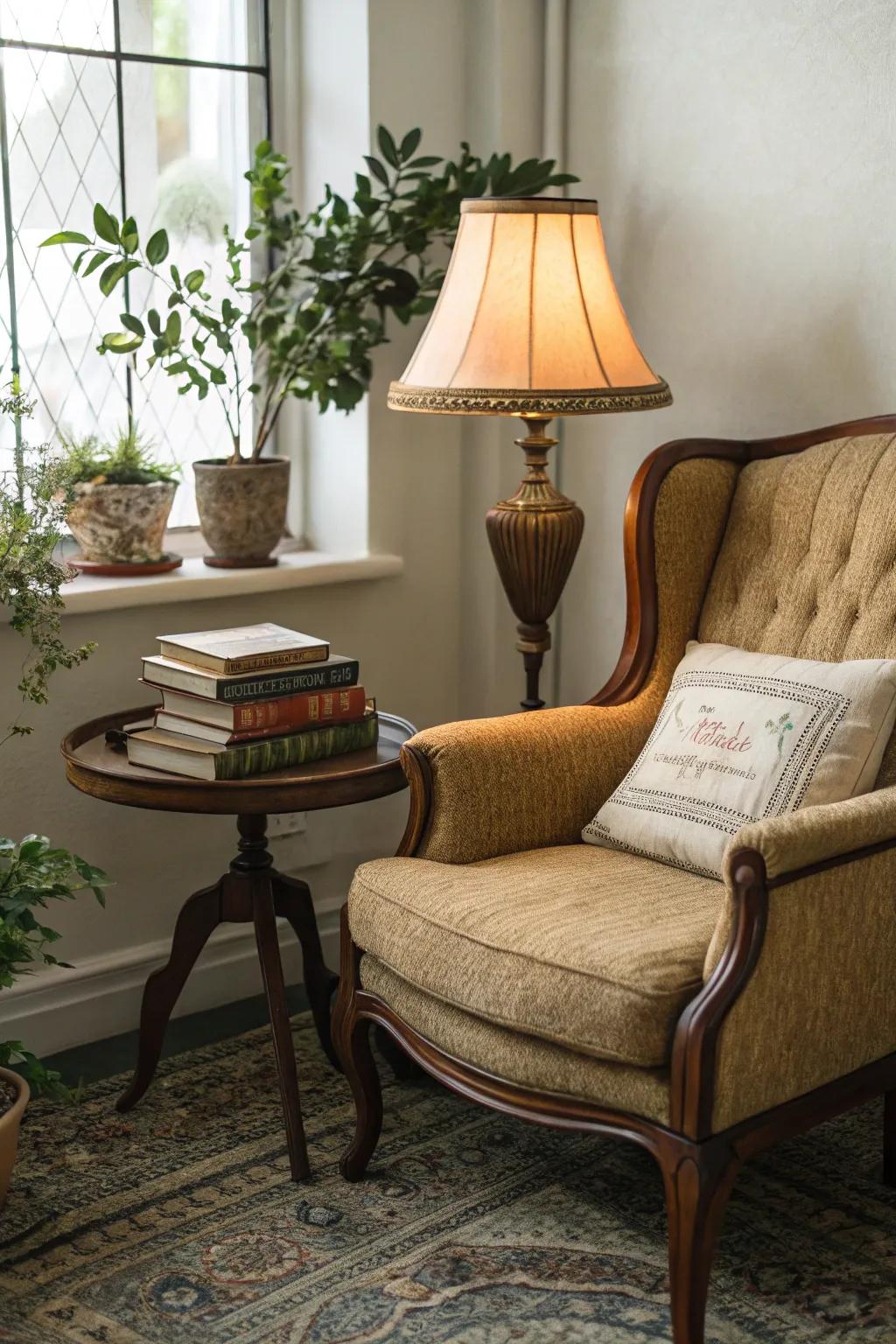 Retro pieces usher in character and warmth to your library.
