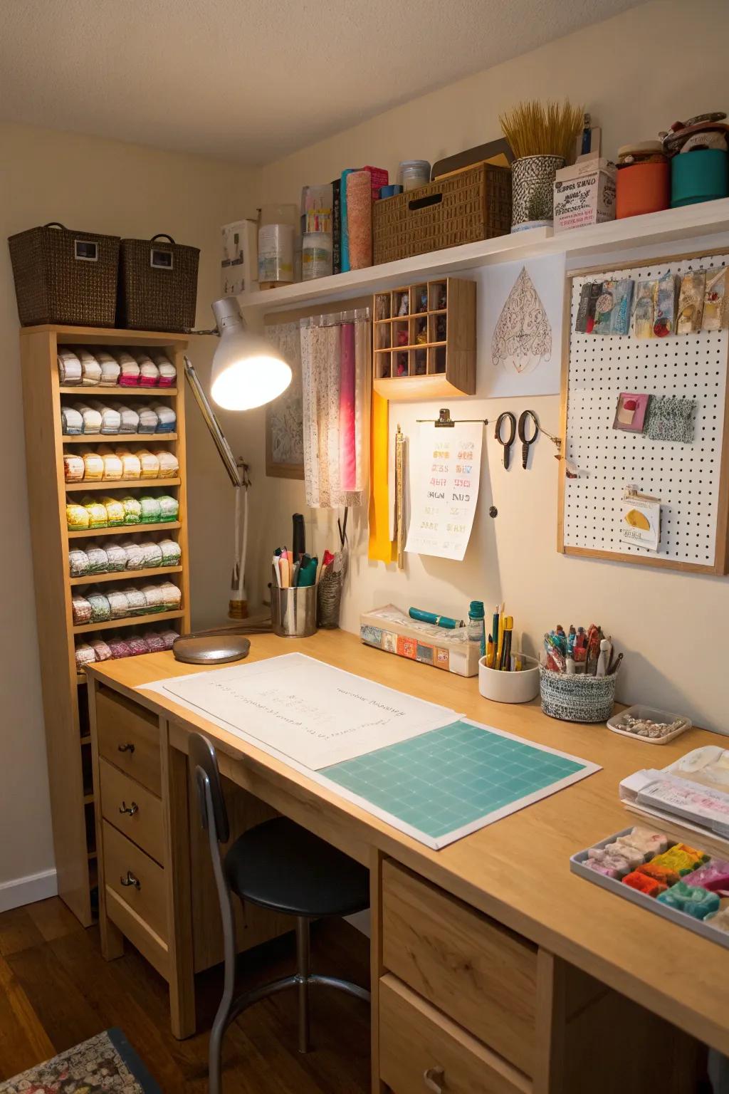 Appropriate lighting improves visibility and lessens eye strain during crafting sessions.