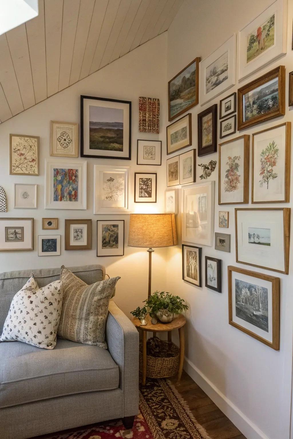 A gallery display personalizes your hideout with style.