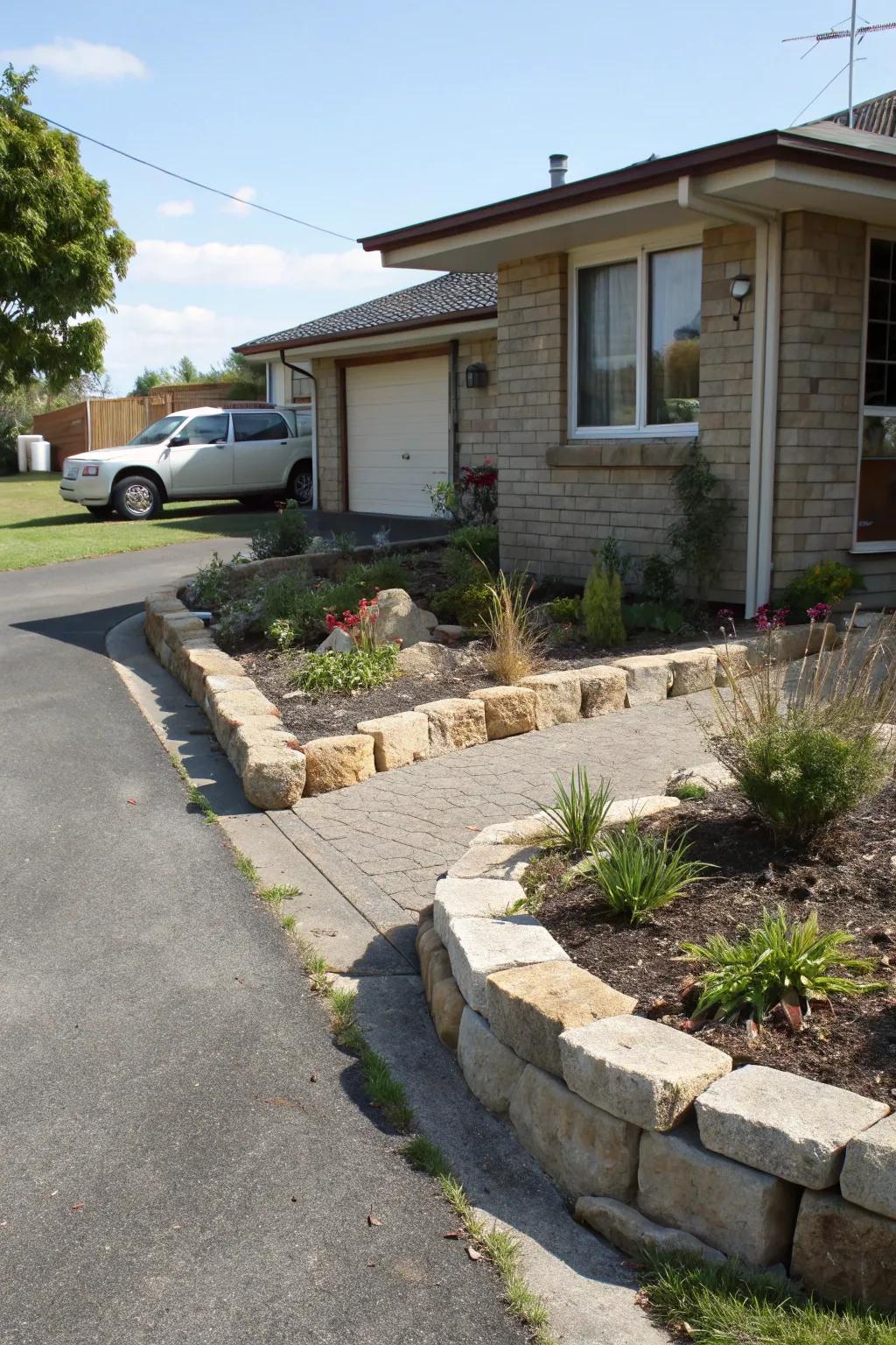 Raised edges aid in defining and shielding your parking area.