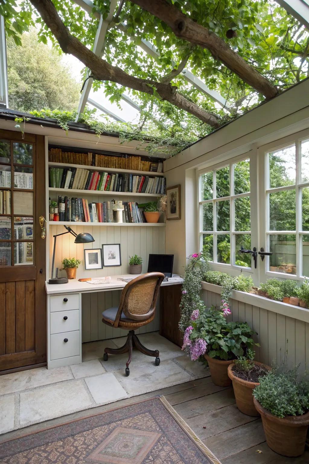 An effective and thoughtfully laid-out garden office.