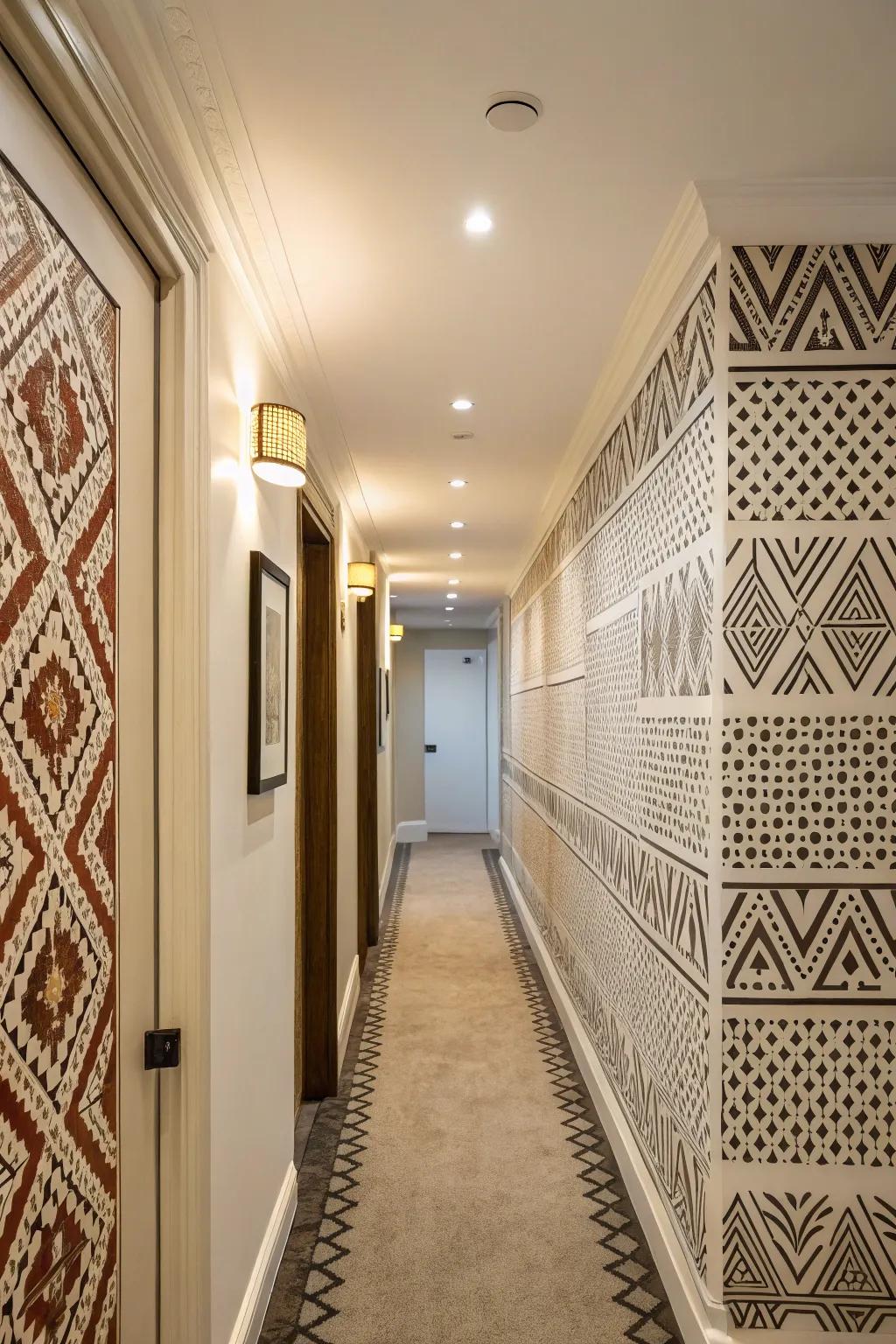 A statement wall can inject personality and depth into your narrow hallway.