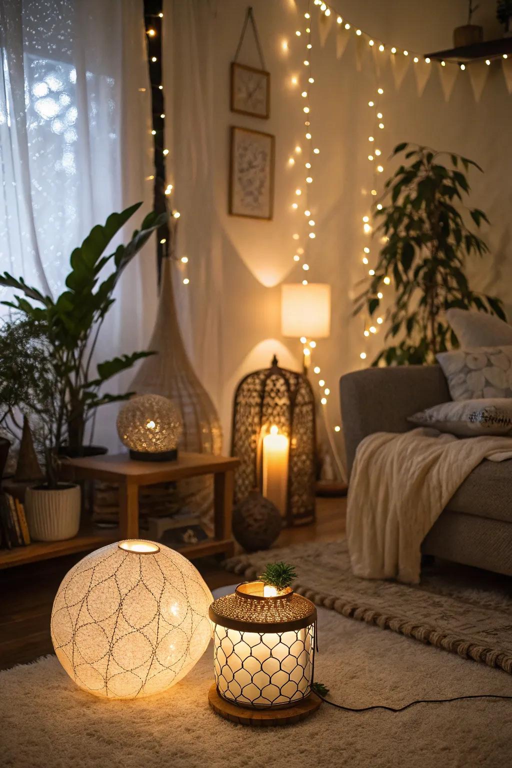 Ambient illumination crafts the quintessential setting for a spa sleepover.