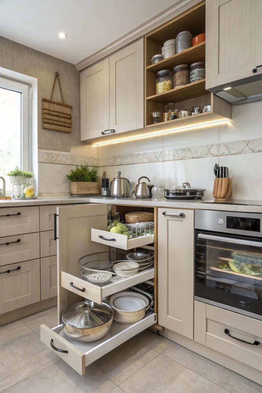 Efficient kitchen storage can make your cooking experience better.